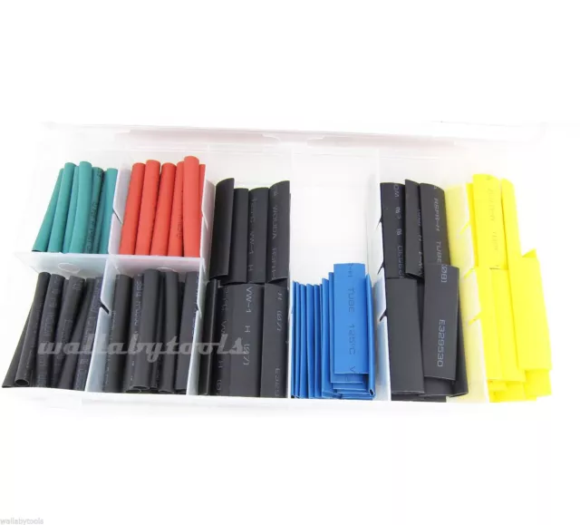 120pc Heat Shrink Wire Wrap Assortment Set Tubing Electrical Color Code Cable