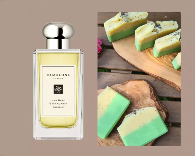 Jo Malone Lime Basil Handmade Natural Soap Cold Process Bar Palm Free Organic