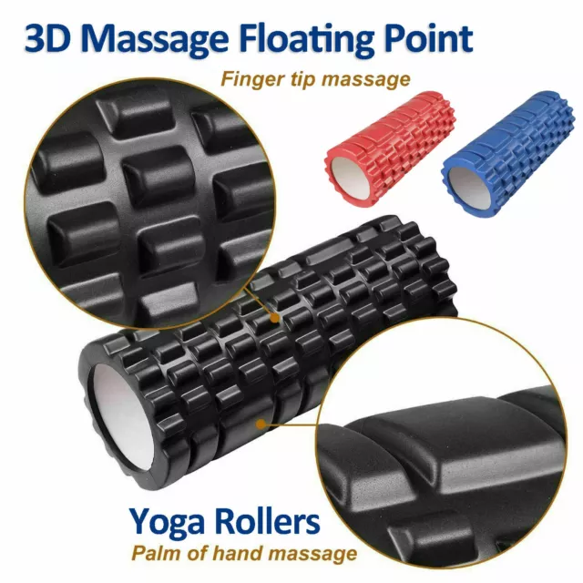 Pilates Foam Roller Long Physio Yoga Fitness GYM Exercise Training 3D Point 33CM