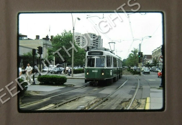 Original '90 Kodachrome Slide MBTA Boston Transit 3653 Trolley Street     24J22