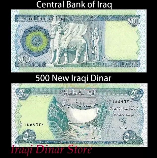 1000 IRAQI DINAR (2 X 500 Dinar Notes) Uncirculated IQD - Only 29 Sets Left