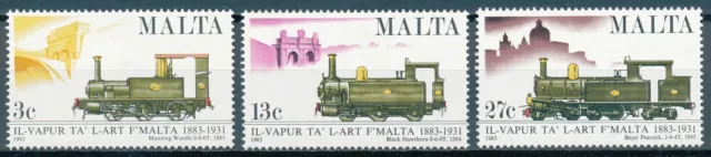 [BIN5584] Malta 1983 Trains good set of stamps very fine MNH