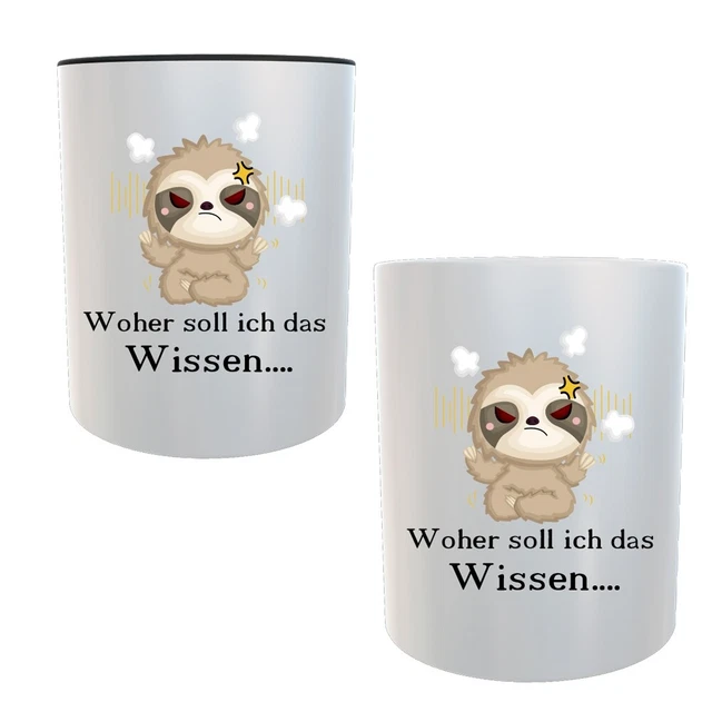 Faultier Tasse mit Spruch Büro Witzig Kaffeetasse Lustig Becher Geschenk-Idee