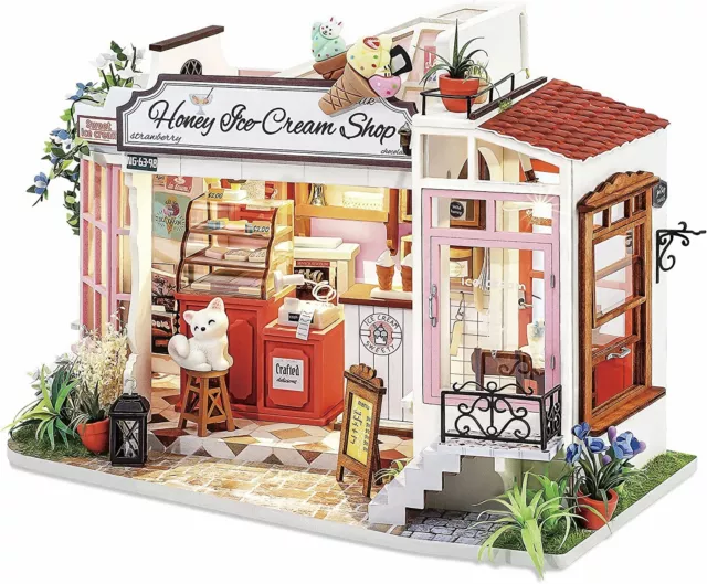 Rolife 1:24 DIY Miniature Mini Dollhouse Model Kit Ice-cream Shop Adults Gifts