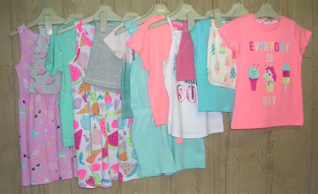 PRIMARK TU MATALAN etc Girls Summer Bundle Tops Shorts Dress Some NEW Age 4-5