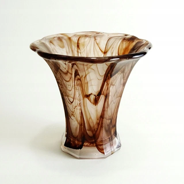 Jarrón De Vidrio Art Deco, Grabado, 1932