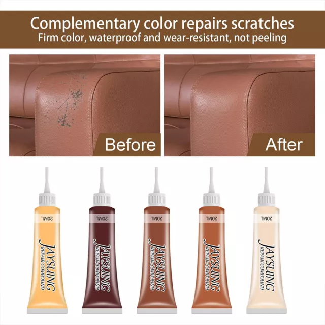  Advanced Leather Repair Filler Cream Portable Kit Restore Car  Seat Sofa Scratch Scuffs Holes 50ML (Beige) : Automotive