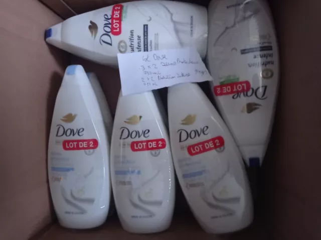 Lot 10Gel douche Dove  - 5 x 2 * 0,75 L - 7,5 L au total