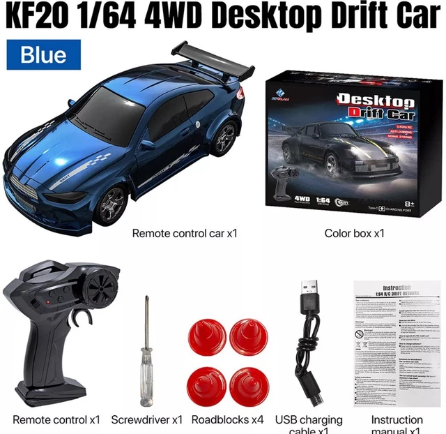 Teeggi Desktop RC Drift Car, 1:64 mini op afstand bestuurde auto voor