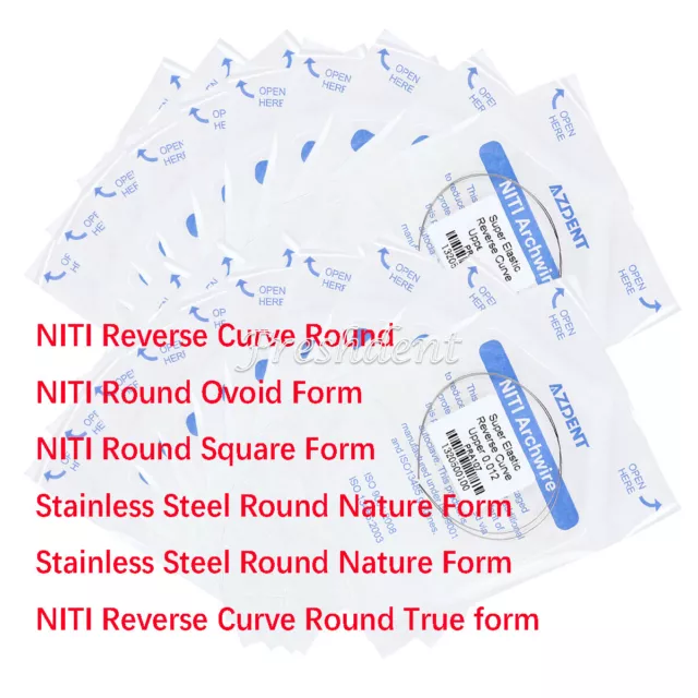 10PACK Dental Ortho Arch Wire NITI/Stainless Steel Round Oval/Nature/Square Form