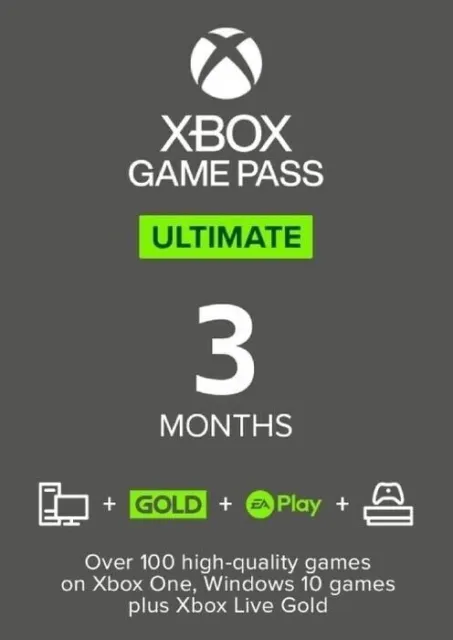 xbox game pass ultimate 3 mois (valable pour les nouveaux comptes)