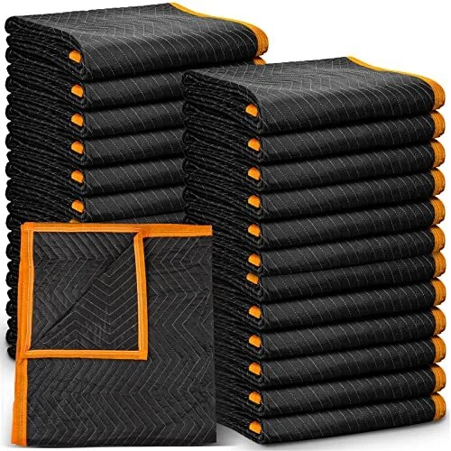 24 Pcs Moving Blankets Heavy Duty Packing Blankets 74 x 40 (42 lb Weight)