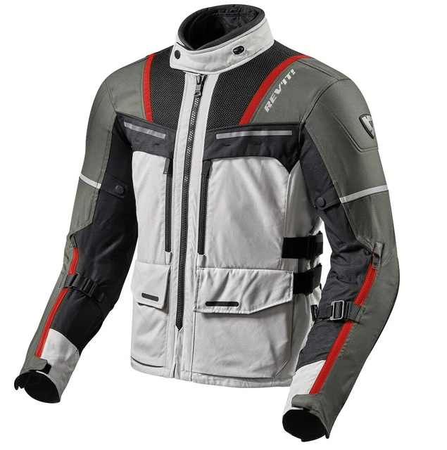 Jacke Motorrad Rev'It Offtrack Silber Red 3 Schichten 3LAYER H2O TG Xyl 3XL