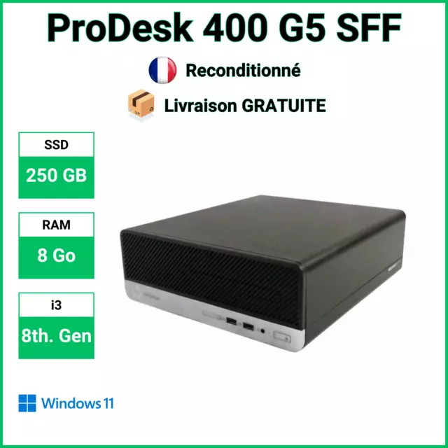 🥇✅ HP ProDesk 400 G5 SFF i3 8100 8 Go DDR4 250 GB SSD Windows 11 Pro⭐⭐⭐⭐⭐