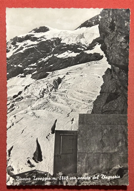 Cartolina - Bivacco Taveggia con veduta del Disgrazia ( Sondrio ) - 1955
