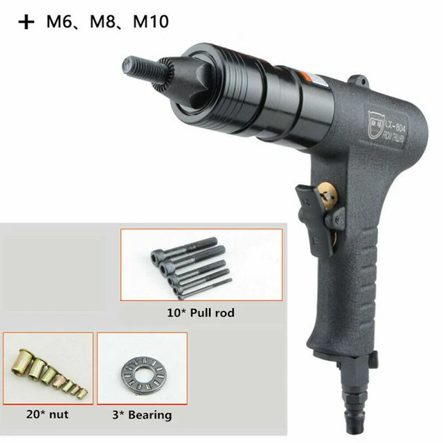 M6/M8/M10 Handheld Pneumatic Riveters Pneumatic Pull Setter Air Rivets Nut Gun