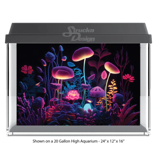 Fantasy Glowing Plants Polyester Fish Tank Glass Backdrop Aquarium Background