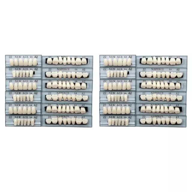 168pc Acrylic Resin Denture Full Set Teeth Upper Lower Shade Tooth Dental 22# A2