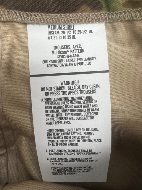 USGI Issue Apecs Gen II GoreTex OCP Multicam Cold/Wet Weather Pants Medium Short 2