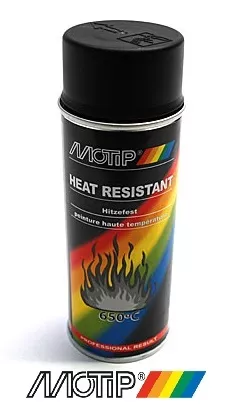 bombe spray peinture motip noir mat haute température 800° echappement pot