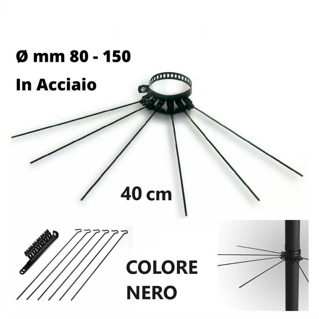 Set 3 Spazzole Per Tubi Stufa – Diametri 40, 80, 150 Mm, In Acciaio Ignifugo, Per Camini E Caldaie