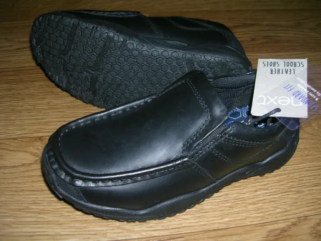 Next New Boys Black Leather School Shoes UK 10 Eu 28 NEW RRP £28