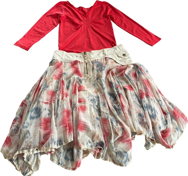 Jupe Déstructurée Boho Chic Marithé Et François Girbaud Taille 38 - Occasion Très Bon état