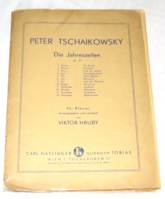 Notenblatt Peter Tschhaikowsky die Jahreszeiten Victor Hruby