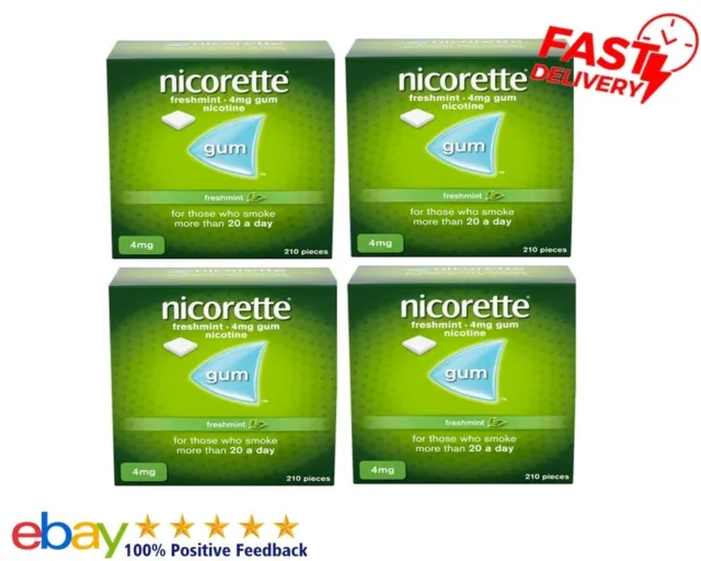 Nicorette Freshmint Kaugummi 4 mg von 210 Stück Verfallsdatum 12/2024 Pack 4