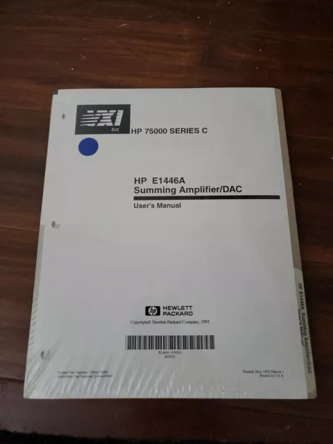 HP 75000 Series C ~ HP E1446A Summing Amplifier / DAC User's Manual E1446-90001