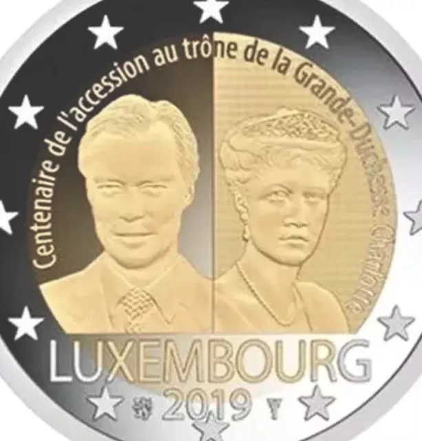 Luxembourg 2 Euro Coin 2019 Commemorative Centenary Duchess Charlotte New UNC