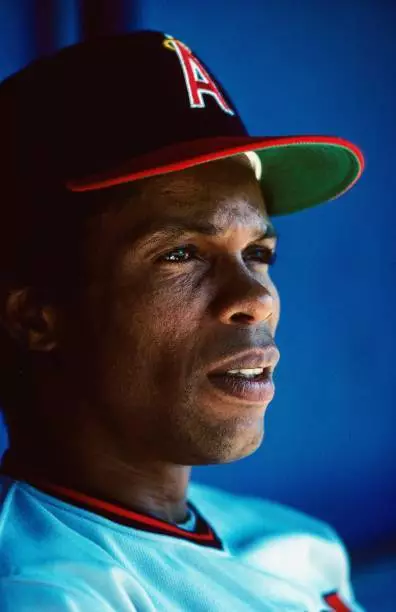 Rod Carew Of The Anaheim Angeles 1980s Old Baseball Photo