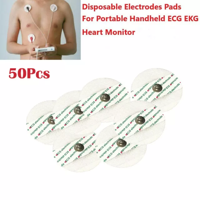 50Pcs Disposable Conductive Electrode Pads For Portable ECG EKG Heart Monitor