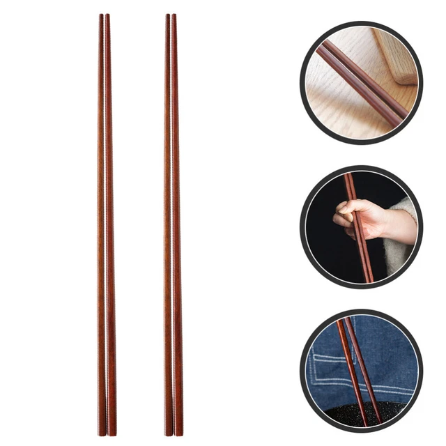 2 pares de palillos extendidos de olla caliente palillos largos de madera palillos de fritura