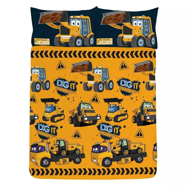 JCB Excavar It Set Funda Edredón Matrimonio 2-in-1 Diseño Niños Cama Estructura