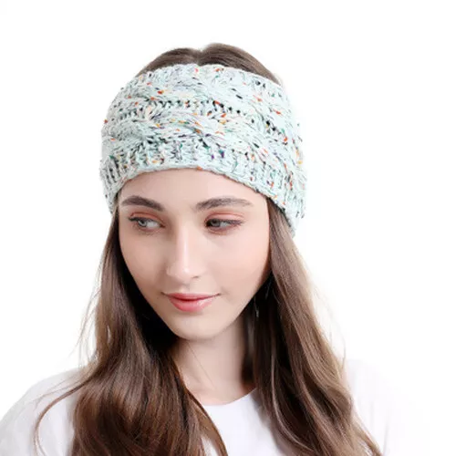 Women Ladies Winter Crochet Knit Knitted Soft Hat Headband Headwrap Ear Band 2