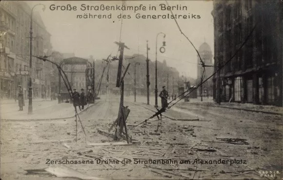 Ak Berlin Mitte, Generalstreik 1919, Straßenkämpfe,... - 10503517