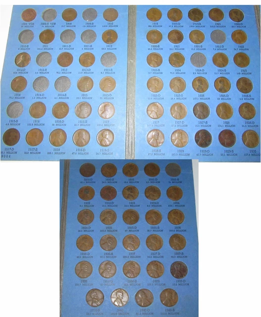 Almost Complete 76 Lincoln Head Wheat Cent Set  1909 VDB 1940 P D S collection