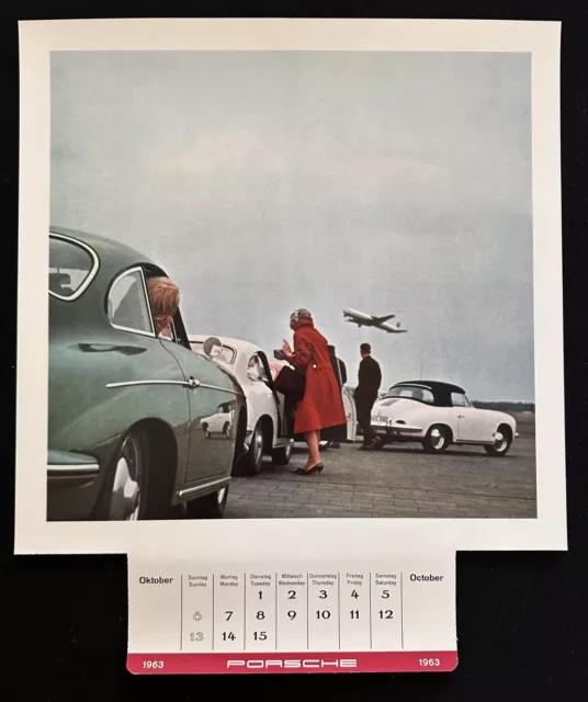 PORSCHE 356B Coupe Cabriolet Orig '63 Factory Calendar Print Photo Poster BERLIN