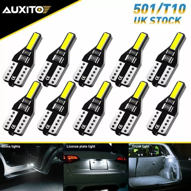 Auxito 10X Smd T10 Car Bulbs Led Error Free Canbus Xenon White W5W Side Light