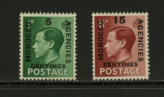 H370  Great Britain/Morocco   1936   Edward VIII   SURCHARGED  2v. MNH