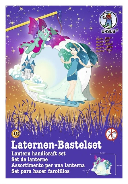 Bastelmappe Laternen-Bastelset Easy Line Elfe Laterne Basteln Bastel-Mappe-Set