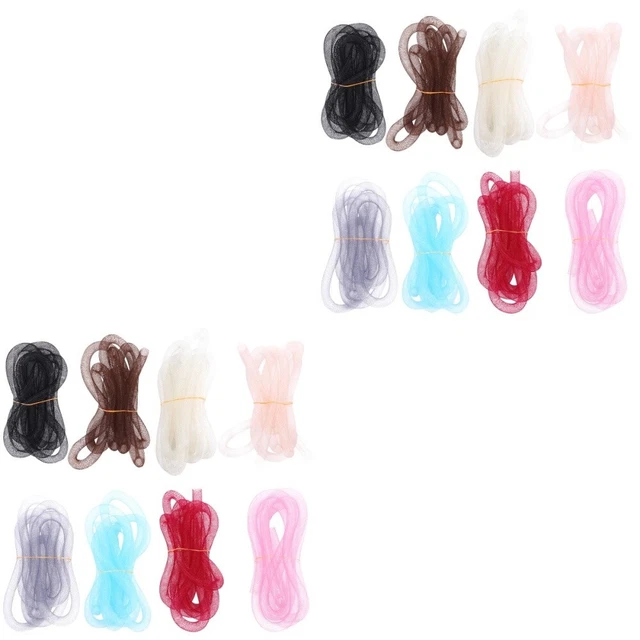 2 Sets /8pcs Geflecht Rohr Mesh Rohr Armband Schnur Mesh Haar Bogen