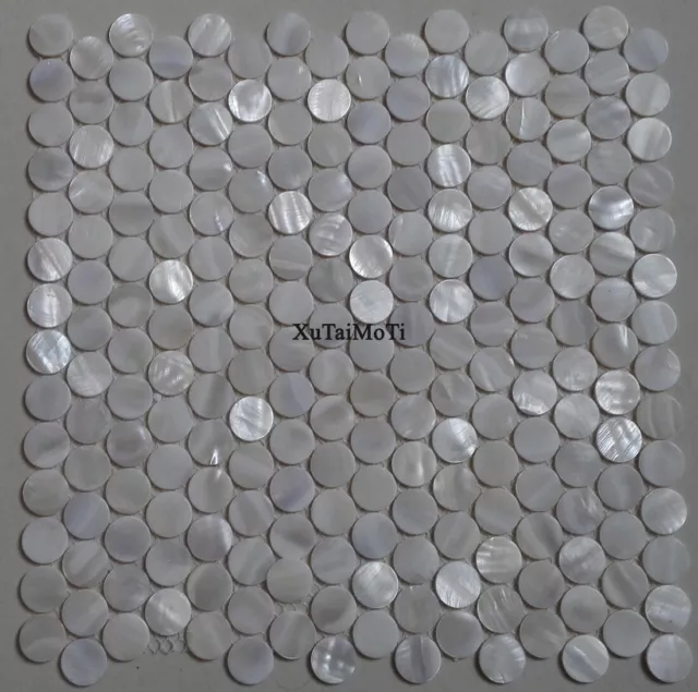 11PCS White penny round shell mosaic kitchen bathroom decoration border tile