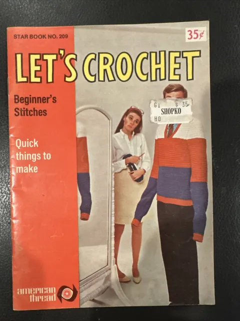 Libro de hilos americano de colección patrón para principiantes LET'S CROCHET 209
