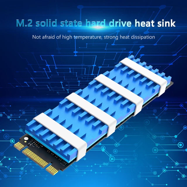 M.2 SSD HEATSINK Cooler Thermal Pads for NGFF PCIE NVME Radiator (Blue