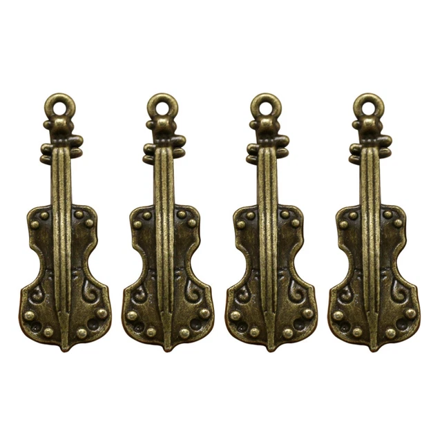 20pcs alliage violon pendentif breloques bricolage fabrication de bijoux