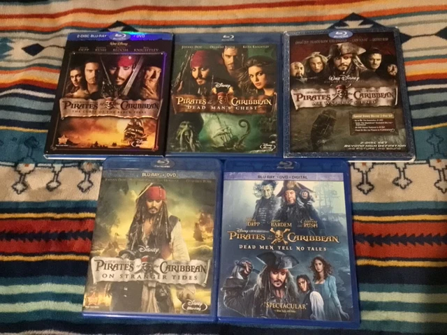 DISNEY PIRATES OF The Caribbean Complete Collection Blu Ray Lot 1 2 3 4 ...