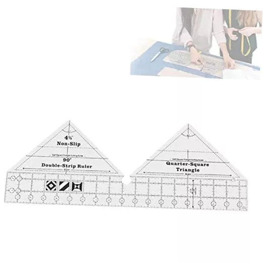 45° Degree Double Strip Ruler 45/60/90 Degree Triangle 10 -inch 90 Degrees
