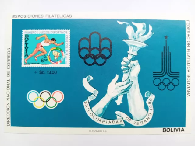 Sello de Bolivia 1979, bloque MI 87, Juegos Olímpicos Moscú